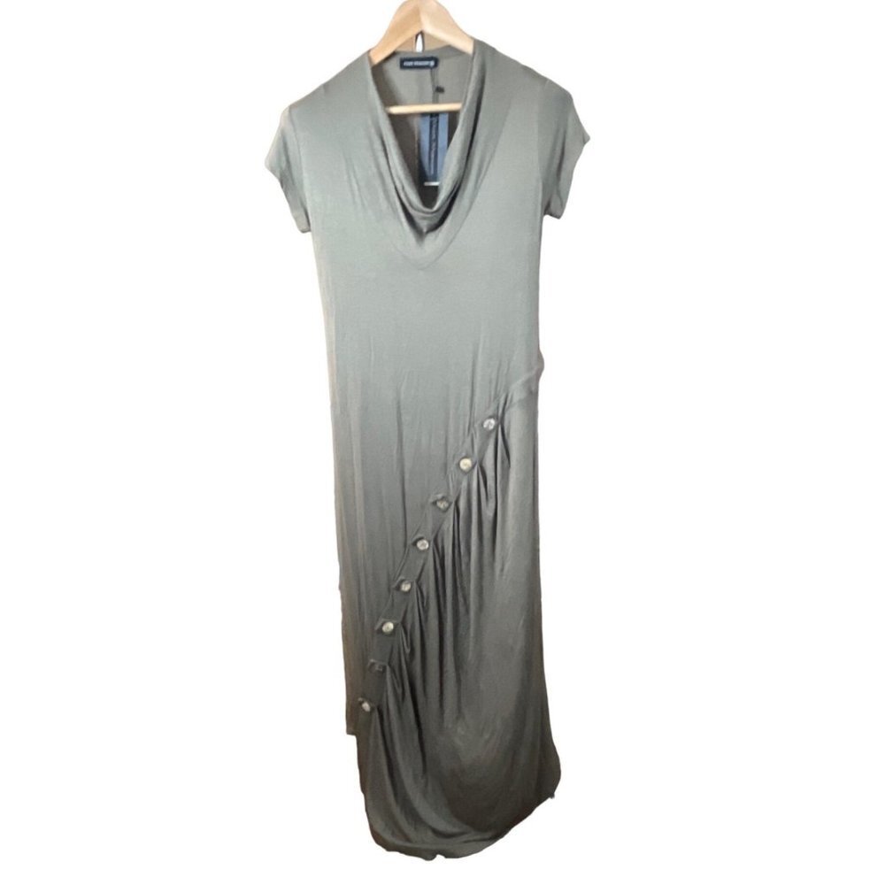 Matti Mamane NWT Clay Scoop Neck Lagenlook Short Sleeved Maxi Dress Sz M